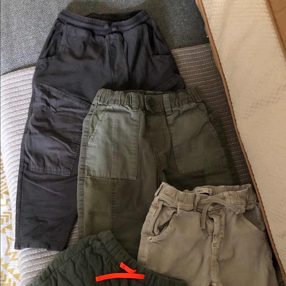Kids Cargo Jogger Pants - Olive, Gray, Charcoal